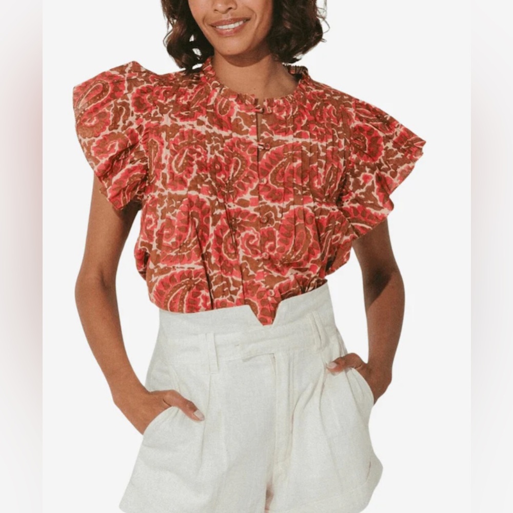 Cleobella Calla Blouse Aurora Paisley Print Size Large EUC